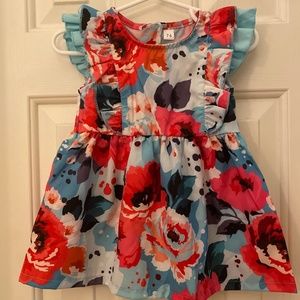 Baby girl floral zipper back dress